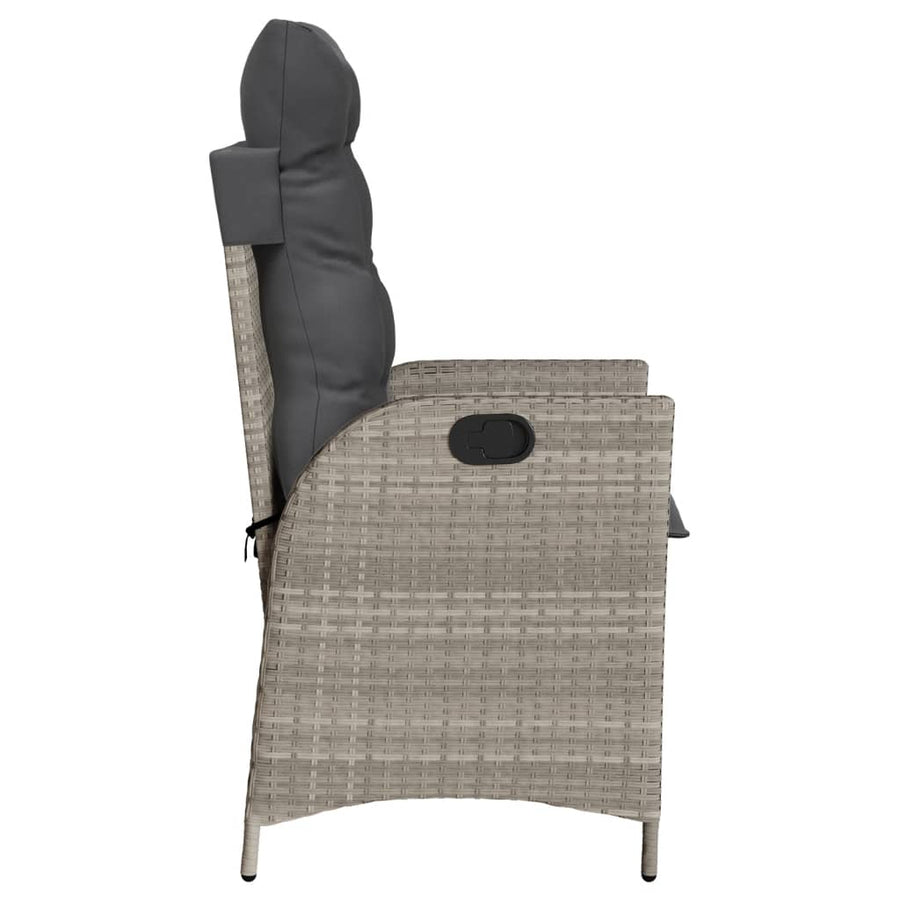 3-Delige Bistroset Met Kussens Poly Rattan Lichtgrijs