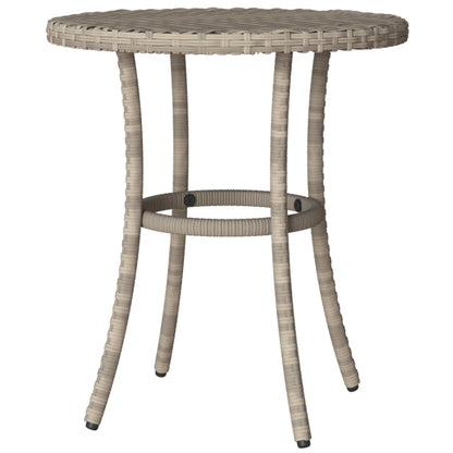 3-Delige Bistroset Met Kussens Poly Rattan Lichtgrijs