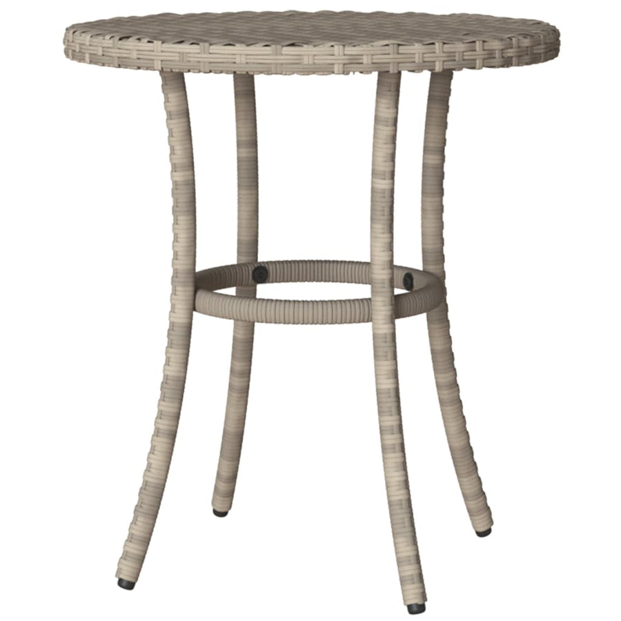 3-Delige Bistroset Met Kussens Poly Rattan Lichtgrijs