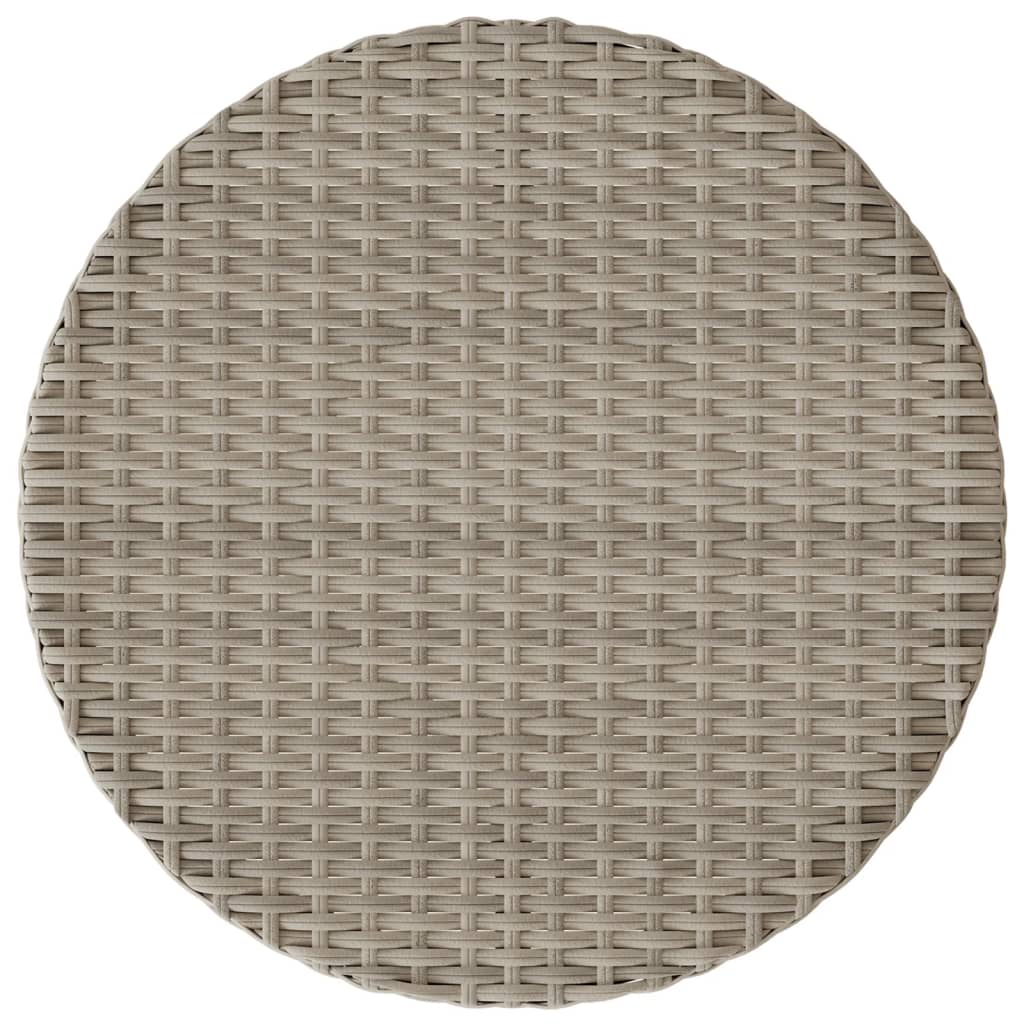 3-Delige Bistroset Met Kussens Poly Rattan Lichtgrijs