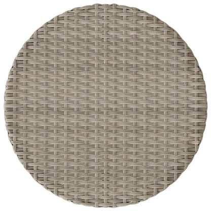 3-Delige Bistroset Met Kussens Poly Rattan Lichtgrijs