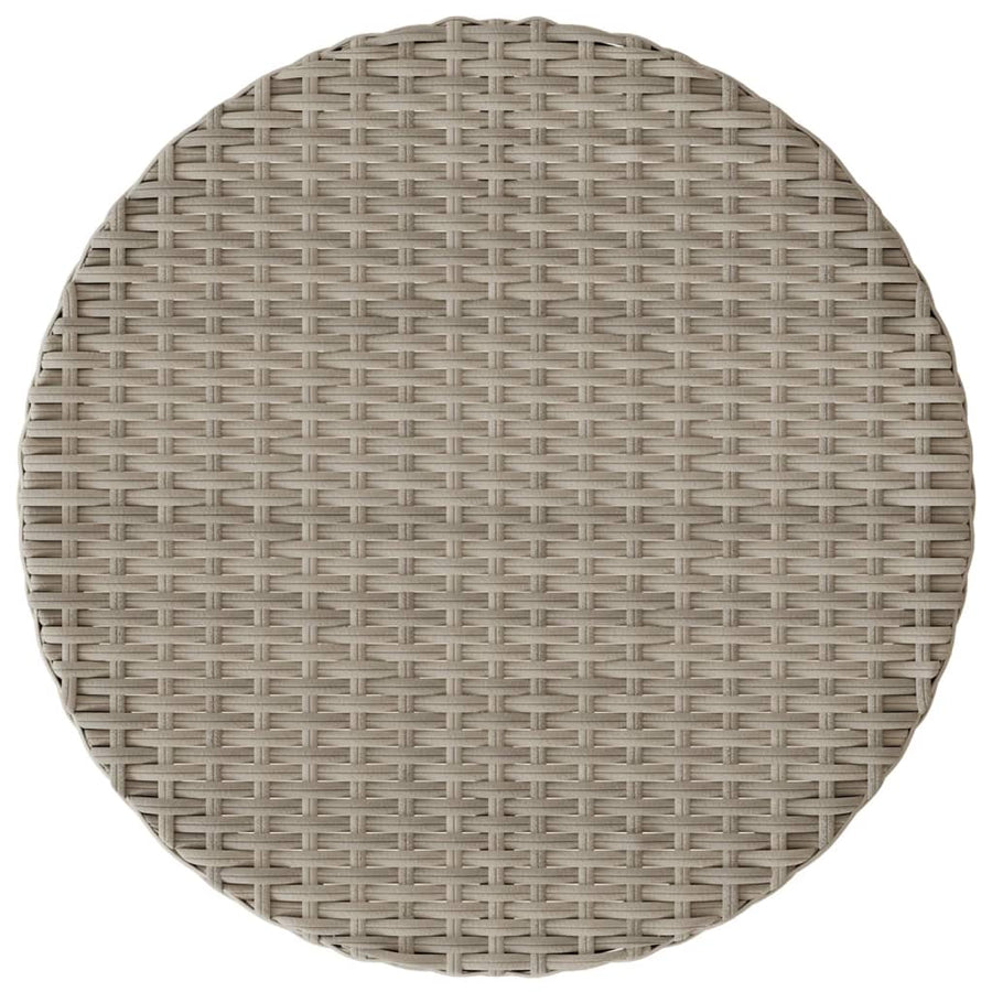 3-Delige Bistroset Met Kussens Poly Rattan Lichtgrijs