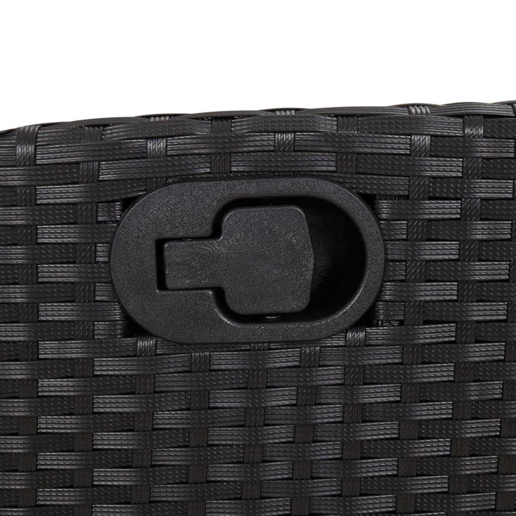 Tuinstoel verstelbaar met voetensteun poly rattan zwart