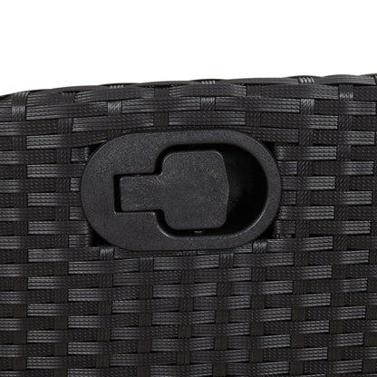 Tuinstoel verstelbaar met voetensteun poly rattan zwart