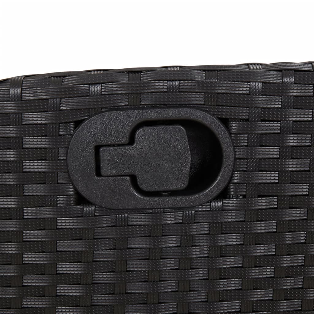 Tuinstoelen 2 st verstelbaar met voetensteun poly rattan zwart