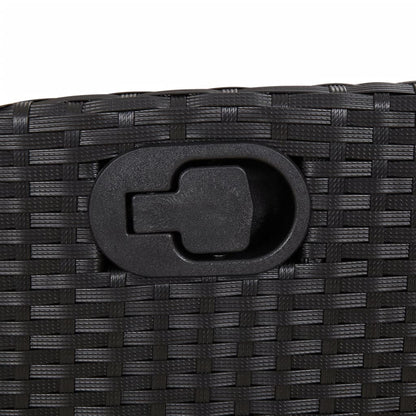 Tuinstoelen 2 st verstelbaar met voetensteun poly rattan zwart