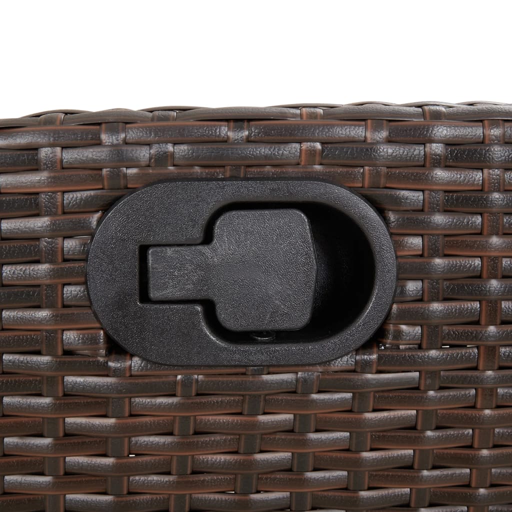Tuinstoelen 2 st verstelbaar met voetensteun poly rattan bruin