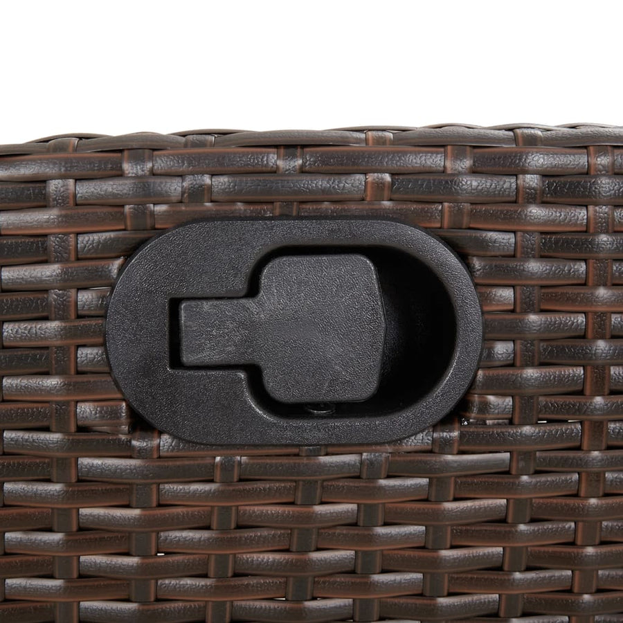 Tuinstoelen 2 st verstelbaar met voetensteun poly rattan bruin
