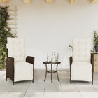 Garden chairs 2 pcs adjustable with footrest poly rattan brown