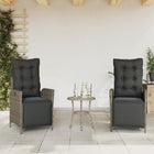 Garden chairs 2 pcs adjustable with footrest poly rattan grey