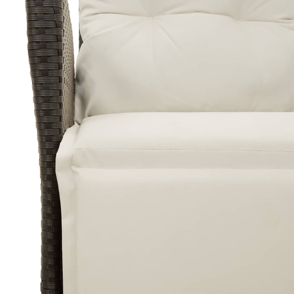 3-delige Bistroset met kussens poly rattan zwart