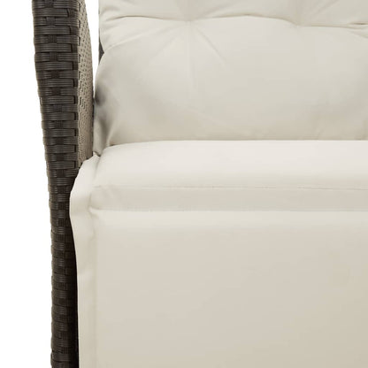 3-delige Bistroset met kussens poly rattan zwart