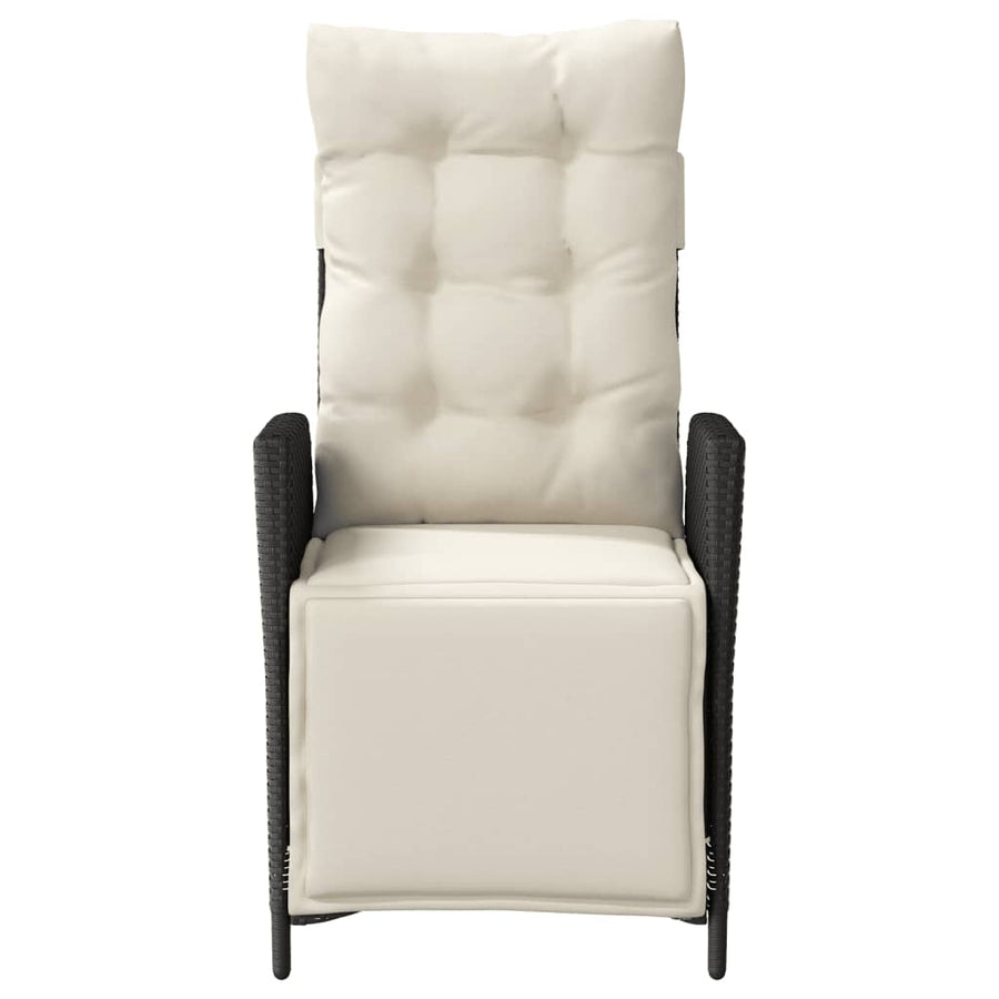 3-delige Bistroset met kussens poly rattan zwart