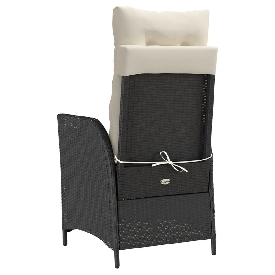 3-delige Bistroset met kussens poly rattan zwart