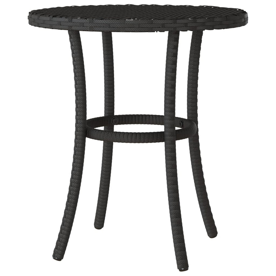 3-delige Bistroset met kussens poly rattan zwart