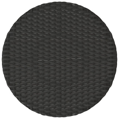 3-delige Bistroset met kussens poly rattan zwart