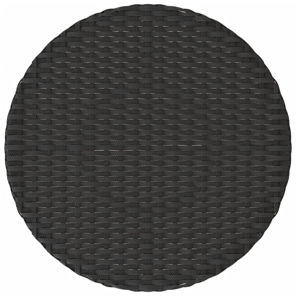 3-delige Bistroset met kussens poly rattan zwart