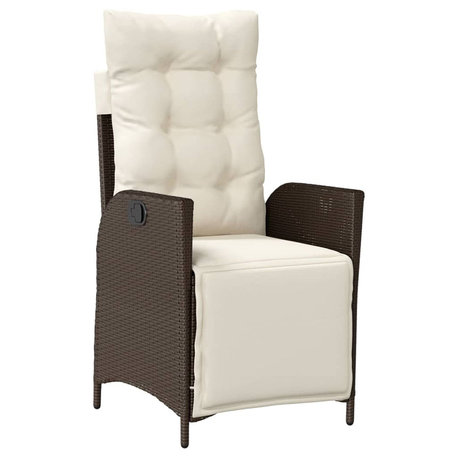 3-Delige Bistroset Met Kussens Poly Rattan Bruin