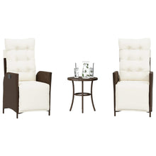 3-Delige Bistroset Met Kussens Poly Rattan Bruin
