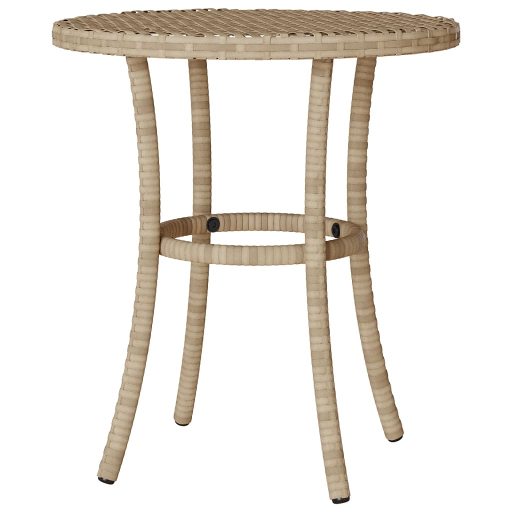 3-Delige Bistroset Met Kussens Poly Rattan Beige