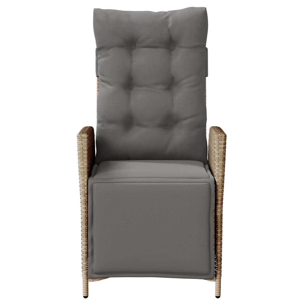3-delige Bistroset met kussens poly rattan gemengd beige