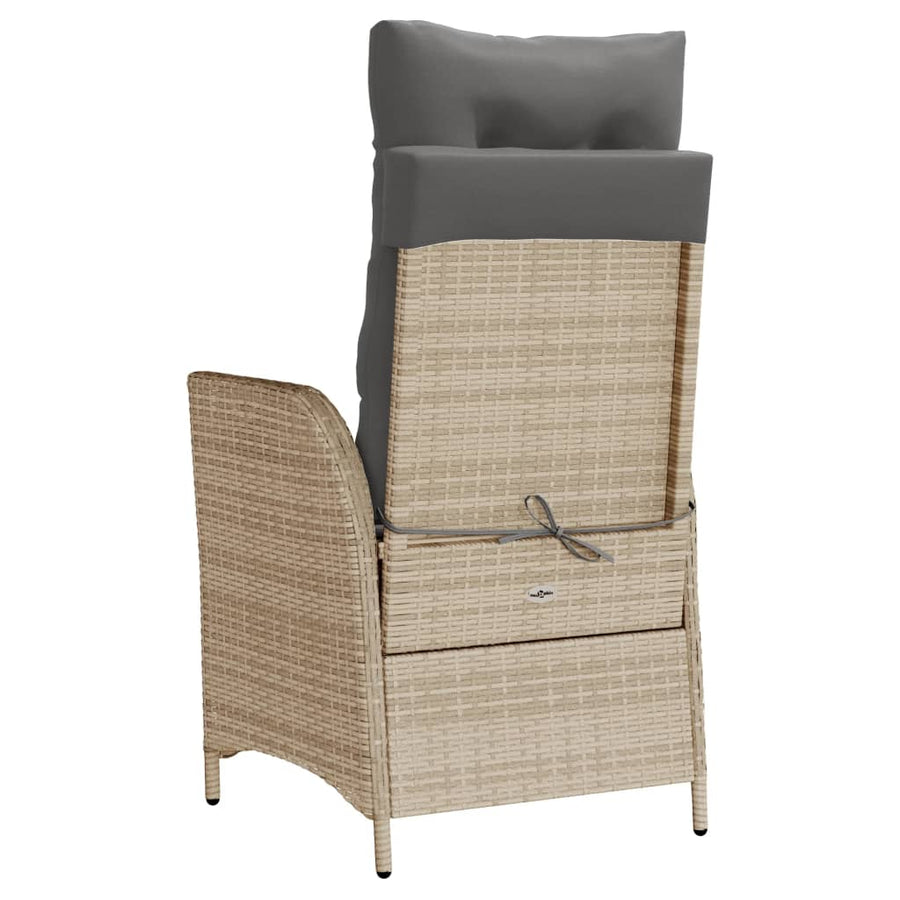 3-delige Bistroset met kussens poly rattan gemengd beige