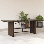 Tuintafel 190x80x74 cm poly rattan bruin glas