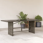 Tuintafel 190x80x74 cm poly rattan grijs