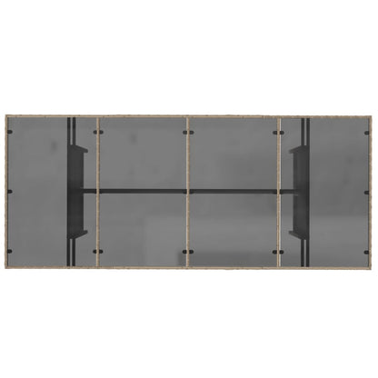 Tuintafel met glazen blad 90x80x74 cm poly rattan Beige Glas