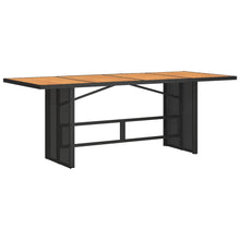 Tuintafel met acaciaen blad 90x80x74 cm poly rattan Zwart Hout