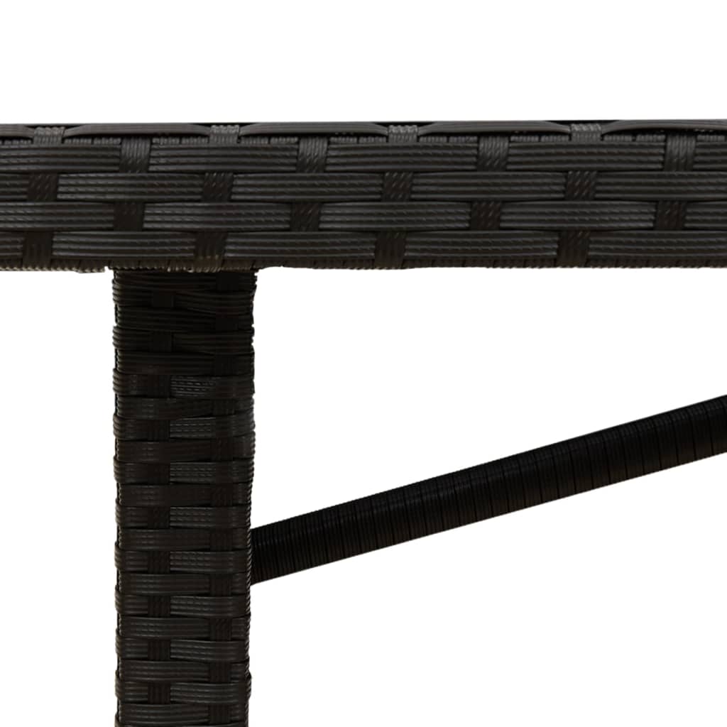 Tuintafel met acaciaen blad 90x80x74 cm poly rattan Zwart Hout