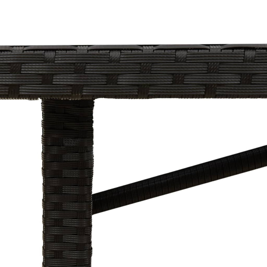 Tuintafel met acaciaen blad 90x80x74 cm poly rattan Zwart Hout