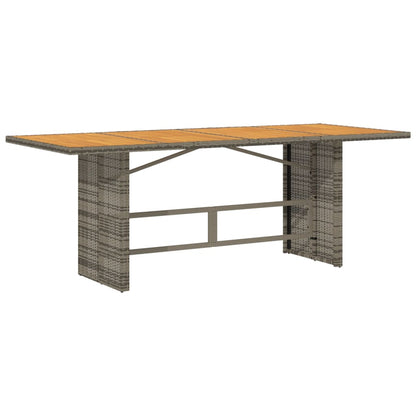Tuintafel met acaciaen blad 90x80x74 cm poly rattan Grijs Hout