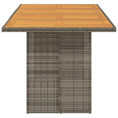 Tuintafel met acaciaen blad 90x80x74 cm poly rattan Grijs Hout