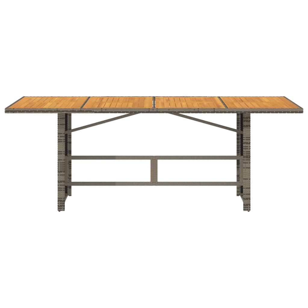 Tuintafel met acaciaen blad 90x80x74 cm poly rattan Grijs Hout