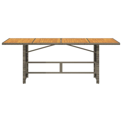 Tuintafel met acaciaen blad 90x80x74 cm poly rattan Grijs Hout