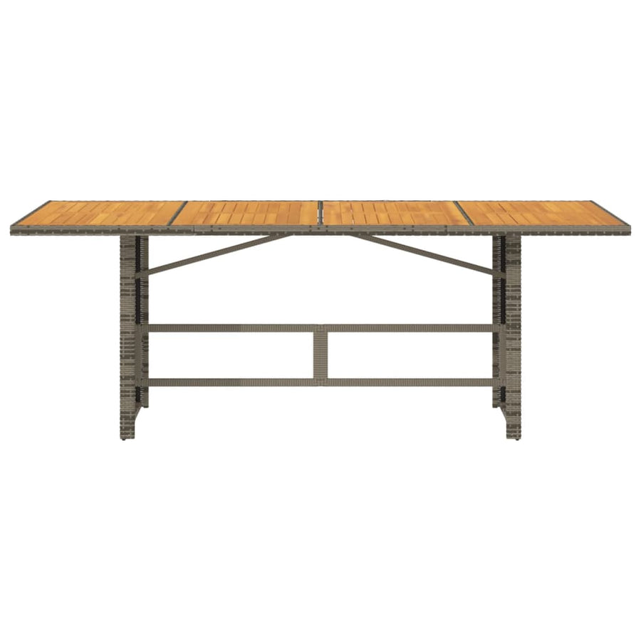 Tuintafel met acaciaen blad 90x80x74 cm poly rattan Grijs Hout