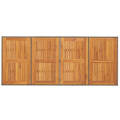 Tuintafel met acaciaen blad 90x80x74 cm poly rattan Grijs Hout