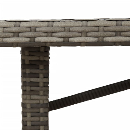 Tuintafel met acaciaen blad 90x80x74 cm poly rattan Grijs Hout