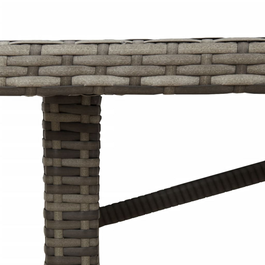 Tuintafel met acaciaen blad 90x80x74 cm poly rattan Grijs Hout