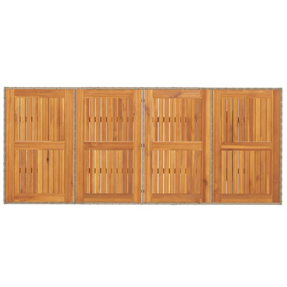 Tuintafel Met Acaciaen Blad 190X80X74 Cm Poly Rattan Beige Hout