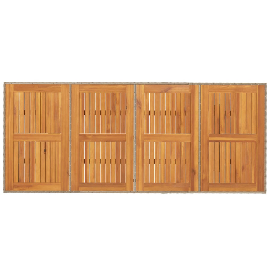 Tuintafel Met Acaciaen Blad 190X80X74 Cm Poly Rattan Beige Hout