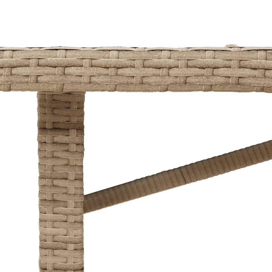 Tuintafel Met Acaciaen Blad 190X80X74 Cm Poly Rattan Beige Hout