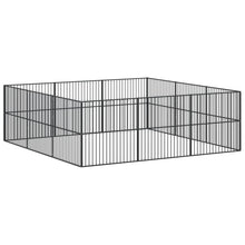 Hondenkennel 12 Panelen Gepoedercoat Staal Zwart