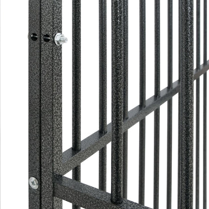 Hondenkennel 16 Panelen Gepoedercoat Staal Zwart