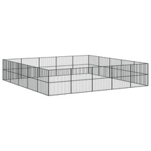 Hondenkennel 20 Panelen Gepoedercoat Staal Zwart