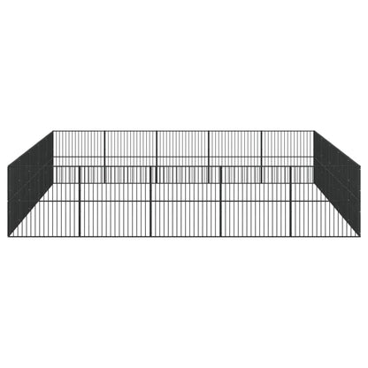Hondenkennel 20 Panelen Gepoedercoat Staal Zwart