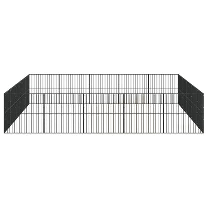Hondenkennel 20 Panelen Gepoedercoat Staal Zwart