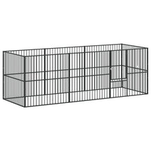 Hondenkennel 8 Panelen Gepoedercoat Staal Zwart