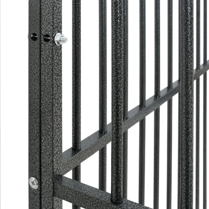 Hondenkennel 16 Panelen Gepoedercoat Staal Zwart